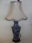 Lampe-en-porcelaine-bleu lampe