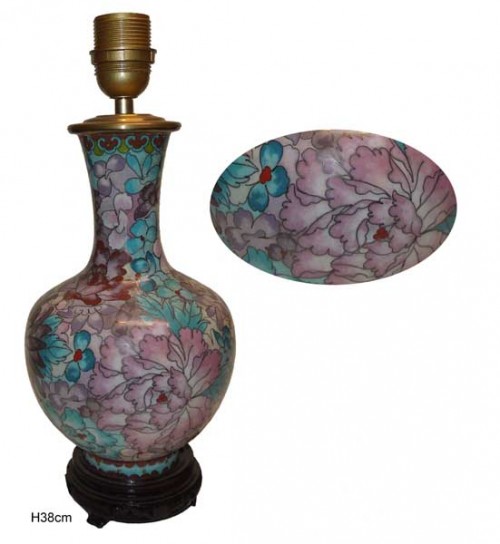 Lampe cloisonné mille fleurs