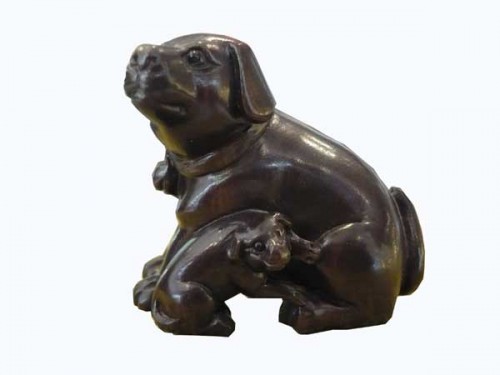 netsuke-famille-chien1