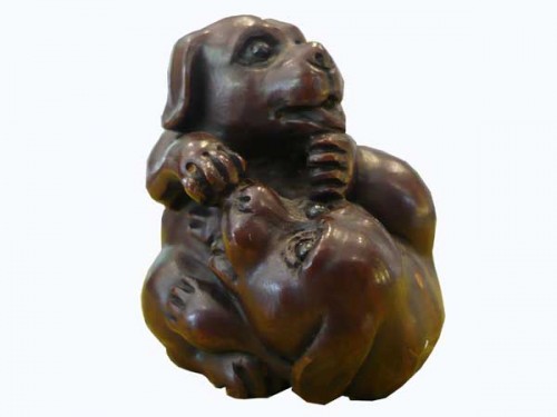 netsuke-famille-chien2