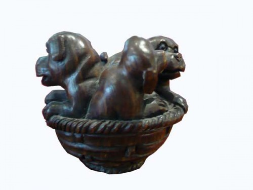 netsuke-famille-chien3