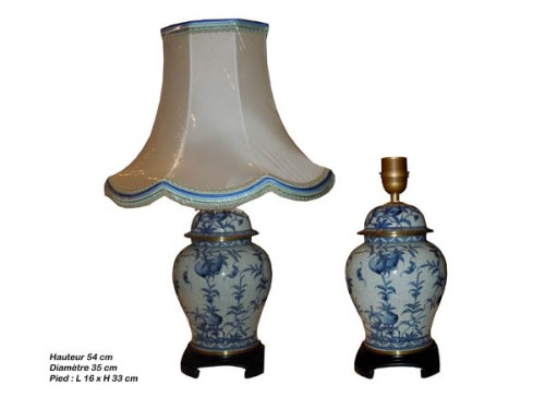 Lampe bleu blanc de chine