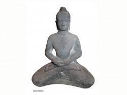 ouddha zen,en pierre, en position lotus.