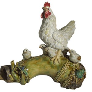 Animaux, famille poule en céramique,porcelaine,terre cuite