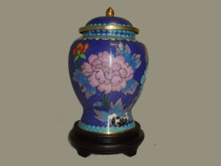 pot, potiche, vase à gingembre en émail sur cuivre ou en cloisonné