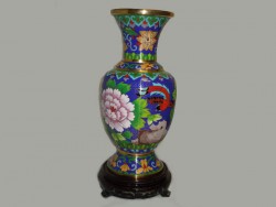 Vase , jarre en émail sur cuivre, ou cloisonné