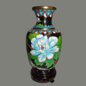 Jarre, vase en émail sur cuivre, ou cloisonné