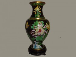 vase, jarre en cloisonné ou émail sur cuivre