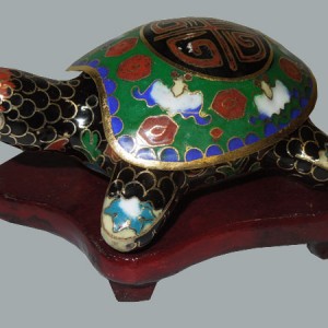 tortue cloisonné, émail sur cuivre