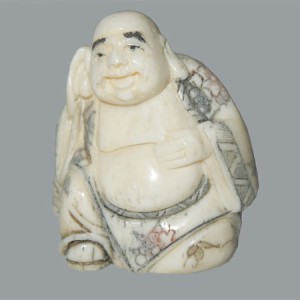 bouddha netsuke, en os